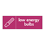 Low energy bulbs with icon sign