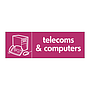 Telecoms & computers with PC and telephone icon sign