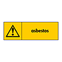 Asbestos with warning icon sign