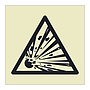 Explosive hazard warning symbol sign