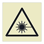 Laser beam hazard warning symbol sign