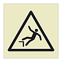 Drop or fall hazard warning symbol sign