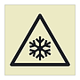 Low temperature freezing conditions hazard warning symbol sign