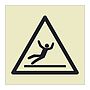 Slippery surface hazard warning symbol sign