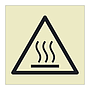 Hot surface hazard warning symbol sign