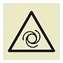 Automatic start up hazard warning symbol sign