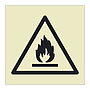 Flammable material hazard warning symbol sign