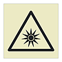 Optical radiation hazard warning symbol sign