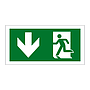 Running man arrow down sign