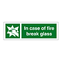 In case of fire break glass sign