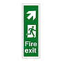 Fire exit arrow up right sign
