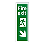 Fire exit down right sign