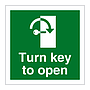 Turn key to open anti-clockwise sign