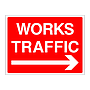 Works traffic arrow right sign