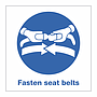 Fasten seatbelts with text (Marine Sign)