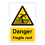 Danger Fragile roof sign