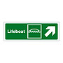 Lifeboat with up right directional arrow (Marine Sign)
