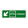 Lifeboat with down left directional arrow (Marine Sign)