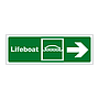Lifeboat with right directional arrow (Marine Sign)