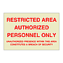 Restricted area (Marine Sign) 