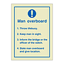 Man overboard instructions (Marine Sign)