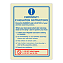 Emergency evacuation instructions (Marine Sign)