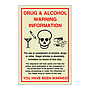 Drug & alcohol warning information (Marine Sign)