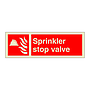 Sprinkler stop valve with text (Marine Sign)