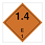 Hazard diamond Class 1 Explosive substances or articles division 1.4 E (Marine Sign)