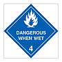 Hazard diamond Class 4.3 Dangerous when wet White (Marine Sign)
