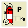 Powder wheeled fire extinguisher (Marine Sign)