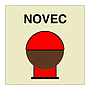 Novec fixed fire extinguishing bottle placed in a protected area (Marine Sign)