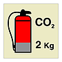 2kg CO2 fire extinguisher (Marine Sign)