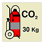 30kg Wheeled CO2 fire extinguisher (Marine Sign)