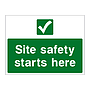 Site safety starts here sign