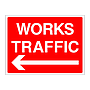 Works traffic arrow left sign