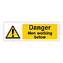 Danger Men working below sign