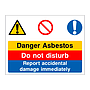 Danger Asbestos multi-message sign