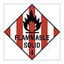 Flammable solid Class 4 hazard warning diamond sign