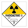 Radioactive 3 Class 7 hazard warning diamond sign