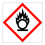 Oxidising hazard warning diamond GHS label