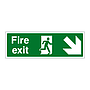 Fire exit arrow down right sign