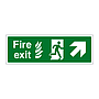 Fire exit NHS running man arrow up right sign