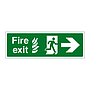 Fire exit NHS running man arrow right sign