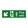 Fire exit NHS running man arrow down left sign