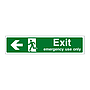 Exit Emergency use only arrow left sign