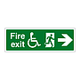 Fire exit with disabled symbol arrow right sign