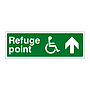 Refuge point with symbol arrow up sign