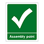 Assembly point tick symbol sign