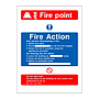 Fire action & fire point sign